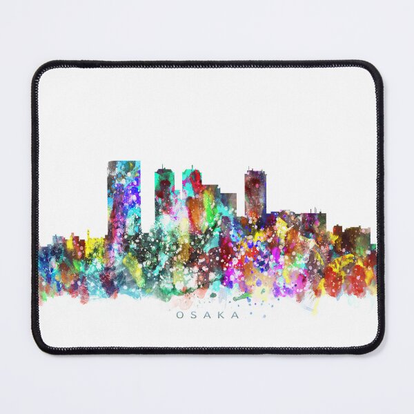 Item preview, Osaka, Japan Skyline Watercolor Painting designed and sold by InkistPrints.