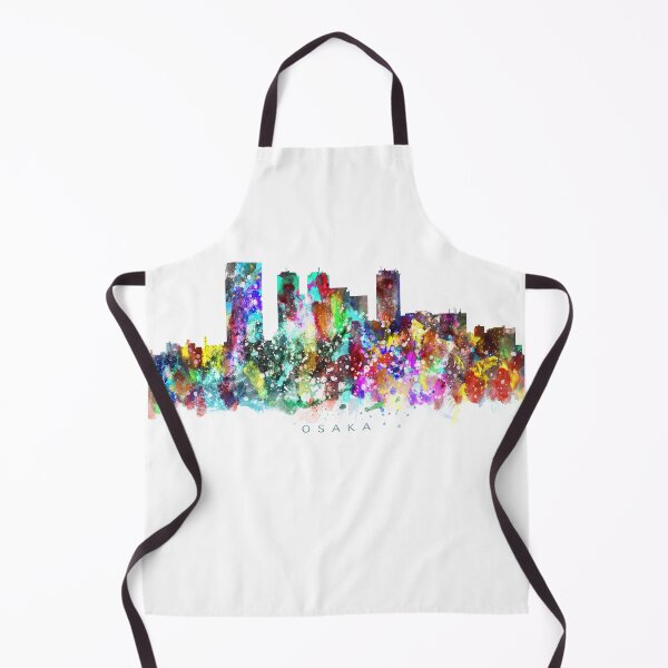 Item preview, Osaka, Japan Skyline Watercolor Painting designed and sold by InkistPrints.