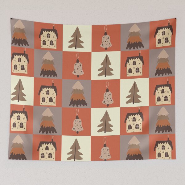 Item preview, Cute boho style Christmas patchwork designed and sold by reka88.