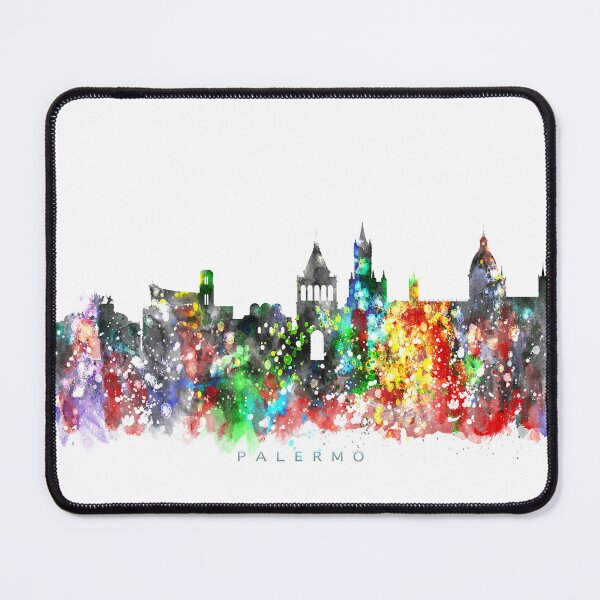 Item preview, Palermo, Italy Skyline Watercolor Painting designed and sold by InkistPrints.