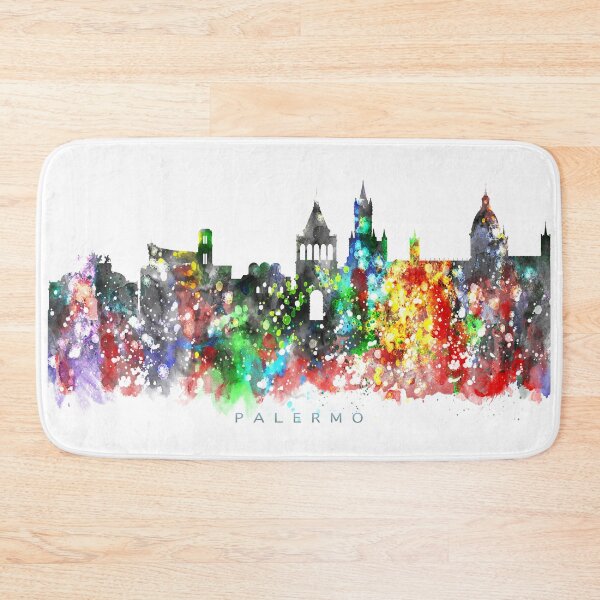 Item preview, Palermo, Italy Skyline Watercolor Painting designed and sold by InkistPrints.