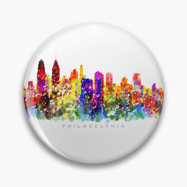 Item preview, Philadelphia, Pennsylvania Skyline Watercolor Painting designed and sold by InkistPrints.
