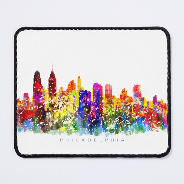 Item preview, Philadelphia, Pennsylvania Skyline Watercolor Painting designed and sold by InkistPrints.