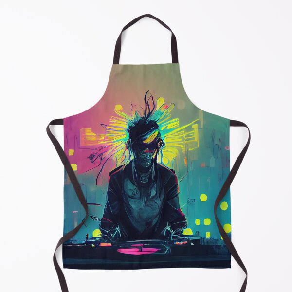 Item preview, Future cyberpunk DJ playing good music, neon colors designed and sold by pcusine.