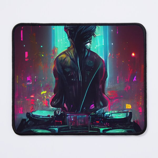 Item preview, Future cyberpunk DJ playing music designed and sold by pcusine.