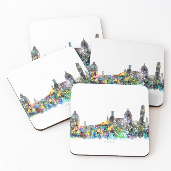 Aperçu de l'œuvre Pisa, Italy Skyline Watercolor Painting créée et vendue par InkistPrints.