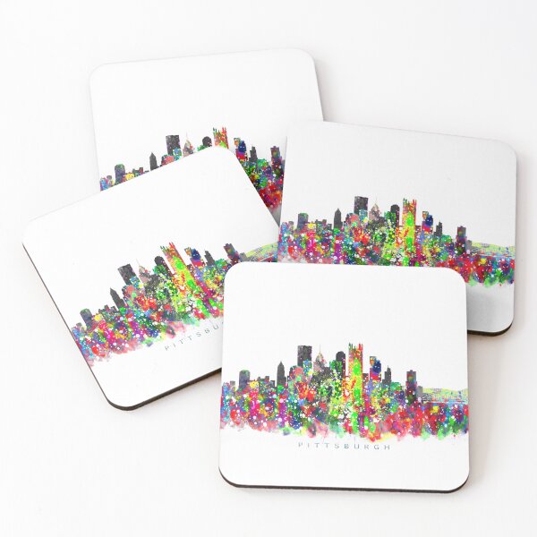 Item preview, Pittsburgh, Pennsylvania Skyline Watercolor Painting designed and sold by InkistPrints.