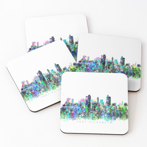 Item preview, Port Elizabeth, South Africa Skyline Watercolor Painting designed and sold by InkistPrints.