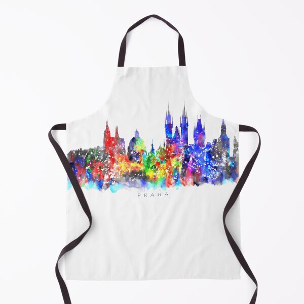 Item preview, Praha, Czech Republic Skyline Watercolor Painting designed and sold by InkistPrints.
