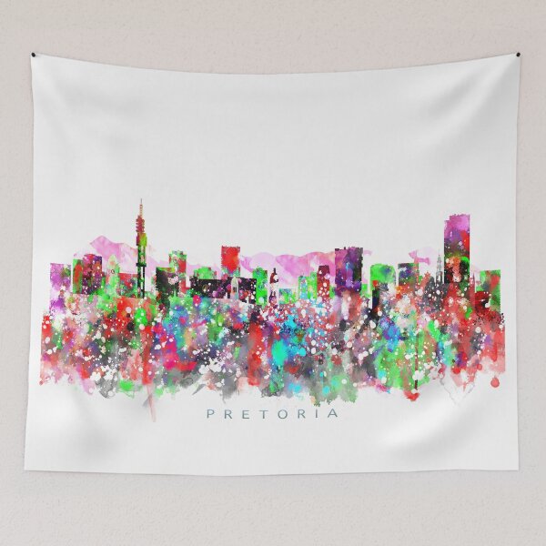 Item preview, Pretoria, South Africa Skyline Watercolor Painting designed and sold by InkistPrints.