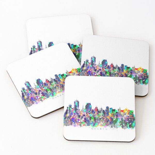 Item preview, Quebec, Canada Skyline Watercolor Painting designed and sold by InkistPrints.