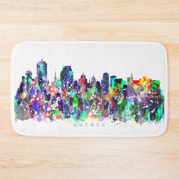 Item preview, Quebec, Canada Skyline Watercolor Painting designed and sold by InkistPrints.