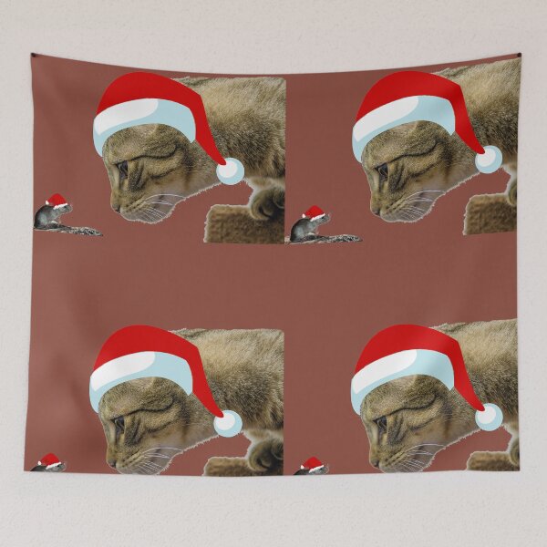 Item preview, Christmas Cat Closeup and A Mouse, Meowy Catmas Cat Christmas Tree Xmas Girls Boys Funny Santa designed and sold by DiensDesign.