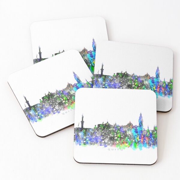 Item preview, Quito, Ecuador Skyline Watercolor Painting designed and sold by InkistPrints.