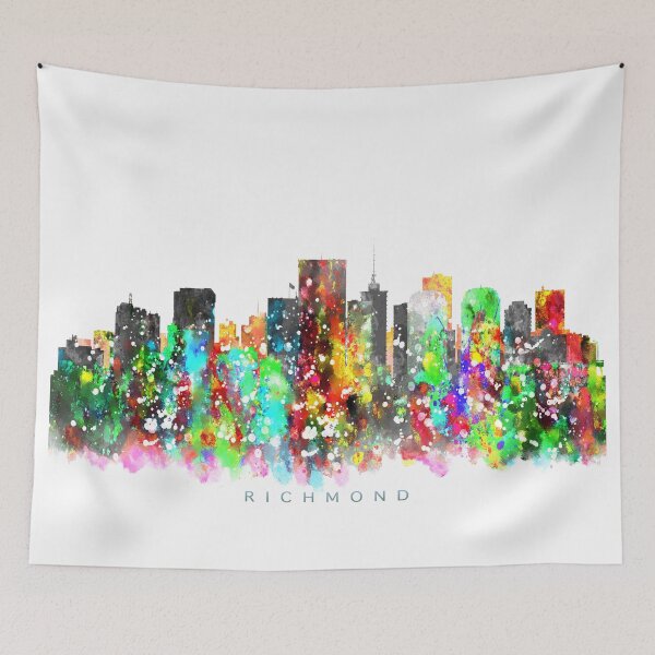 Item preview, Richmond, Virginia Skyline Watercolor Painting designed and sold by InkistPrints.