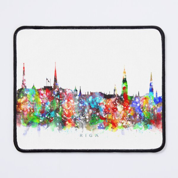 Item preview, Riga, Latvia Skyline Watercolor Painting designed and sold by InkistPrints.