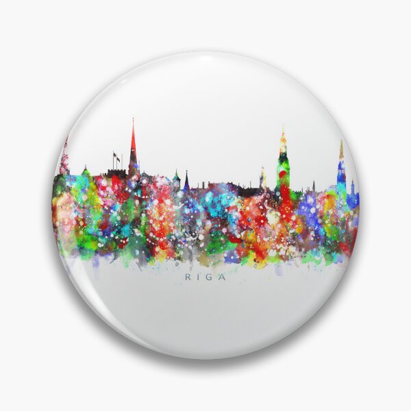 Item preview, Riga, Latvia Skyline Watercolor Painting designed and sold by InkistPrints.