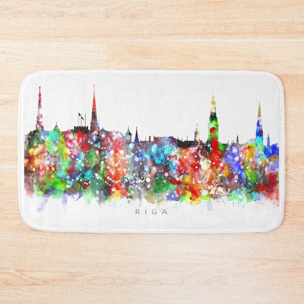 Item preview, Riga, Latvia Skyline Watercolor Painting designed and sold by InkistPrints.