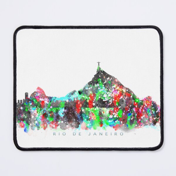 Item preview, Rio de Janeiro, Brazil Skyline Watercolor Painting designed and sold by InkistPrints.