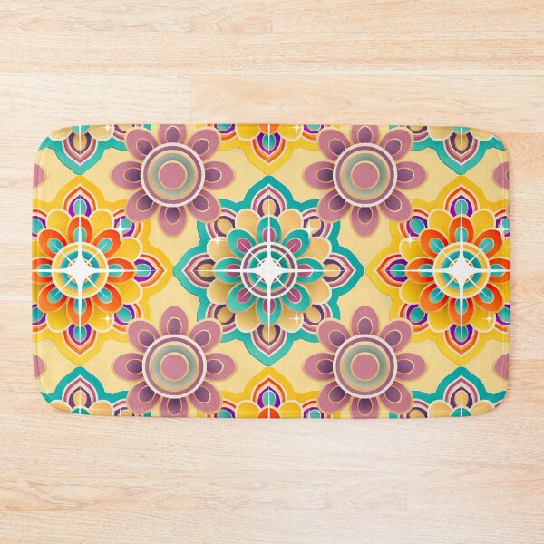 Item preview, Moroccan inspired repeating floral tile pattern in muted colors designed and sold by ditzy-designs.