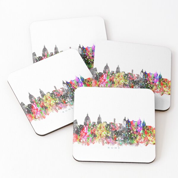 Item preview, Rome, Italy Skyline Watercolor Painting designed and sold by InkistPrints.