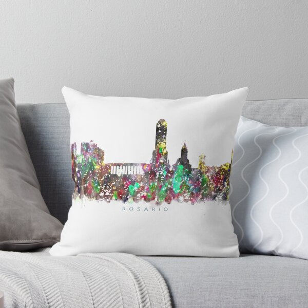 Item preview, Rosario, Argentina Skyline Watercolor Painting designed and sold by InkistPrints.
