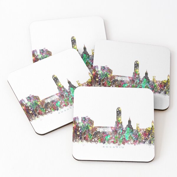 Item preview, Rosario, Argentina Skyline Watercolor Painting designed and sold by InkistPrints.