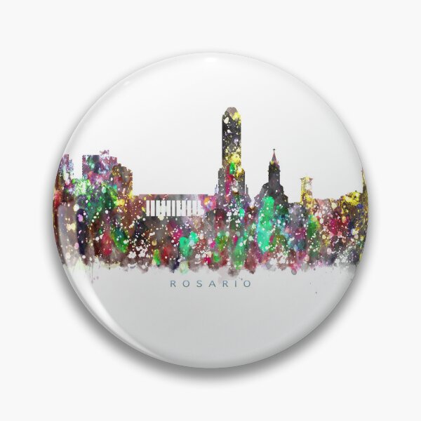 Item preview, Rosario, Argentina Skyline Watercolor Painting designed and sold by InkistPrints.