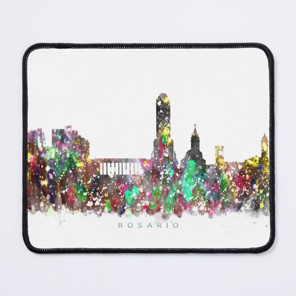 Item preview, Rosario, Argentina Skyline Watercolor Painting designed and sold by InkistPrints.