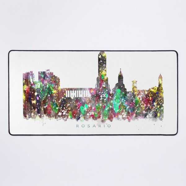 Item preview, Rosario, Argentina Skyline Watercolor Painting designed and sold by InkistPrints.