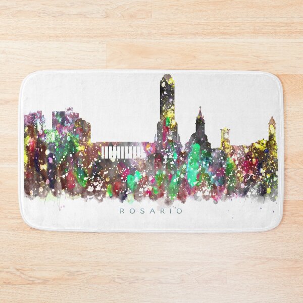 Artikelvorschau, Rosario, Argentina Skyline Watercolor Painting entworfen und verkauft von InkistPrints.
