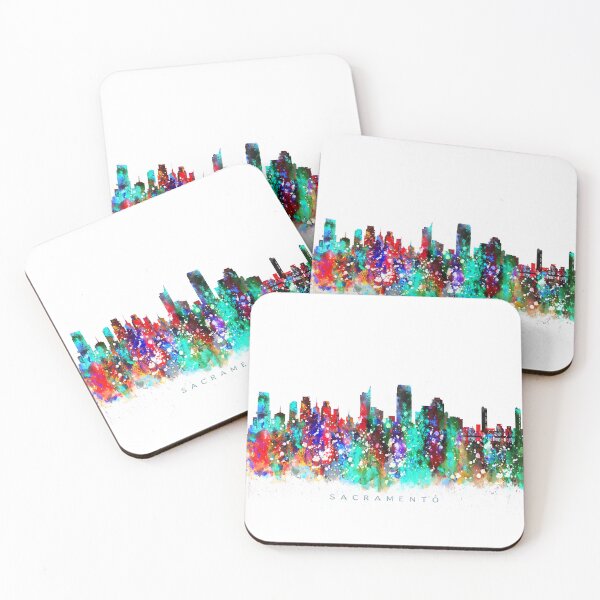 Item preview, Sacramento, California Skyline Watercolor Painting designed and sold by InkistPrints.