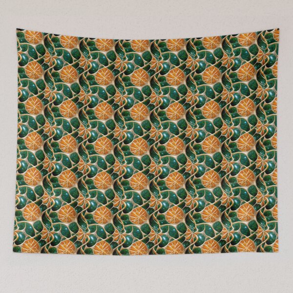 Item preview, Green and orange marble pattern, Intricate marbling pattern designed and sold by TreasuryOE.