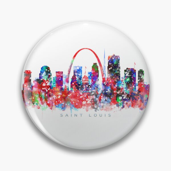 Item preview, Saint Louis, Missouri Skyline Watercolor Painting designed and sold by InkistPrints.