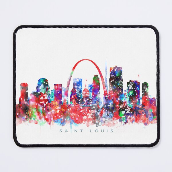 Item preview, Saint Louis, Missouri Skyline Watercolor Painting designed and sold by InkistPrints.