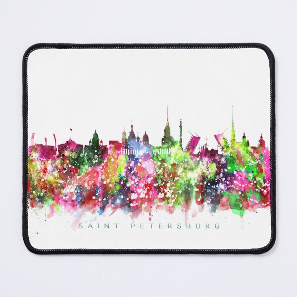 Item preview, Saint Petersburg, Russia Skyline Watercolor Painting designed and sold by InkistPrints.