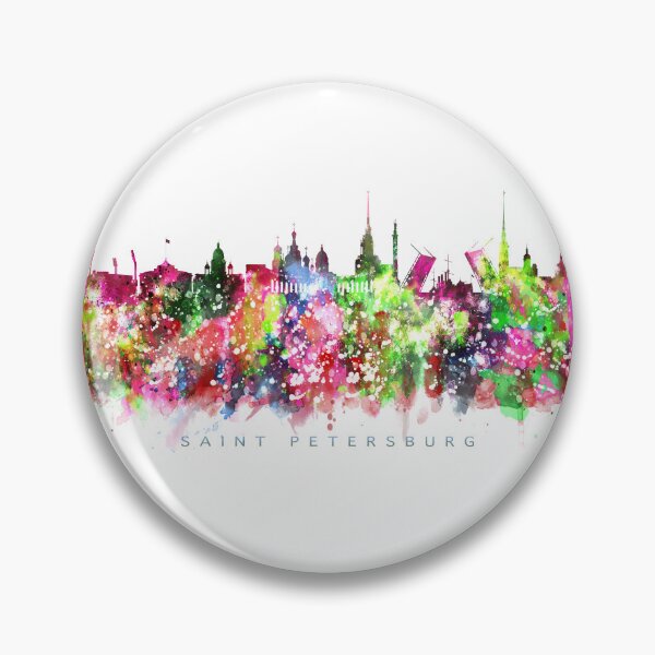 Item preview, Saint Petersburg, Russia Skyline Watercolor Painting designed and sold by InkistPrints.