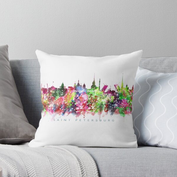 Item preview, Saint Petersburg, Russia Skyline Watercolor Painting designed and sold by InkistPrints.
