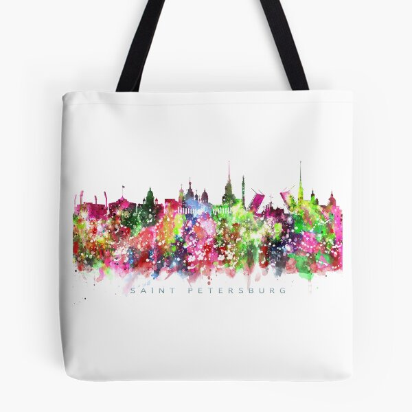Item preview, Saint Petersburg, Russia Skyline Watercolor Painting designed and sold by InkistPrints.