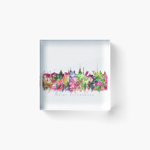 Item preview, Saint Petersburg, Russia Skyline Watercolor Painting designed and sold by InkistPrints.