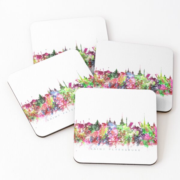 Item preview, Saint Petersburg, Russia Skyline Watercolor Painting designed and sold by InkistPrints.