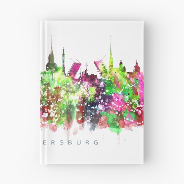 Item preview, Saint Petersburg, Russia Skyline Watercolor Painting designed and sold by InkistPrints.