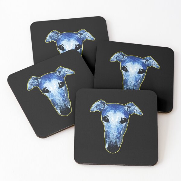 Item preview, Greyhound pop art sticker - Greyhound breed - Blue Greyhound shirt designed and sold by smooshfaceutd.