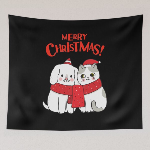Item preview, Merry Christmas Wishes With Pets designed and sold by PRINYOS.