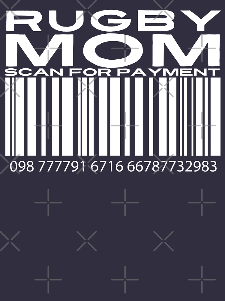 Thumbnail 4 of 4, V-Neck T-Shirt, Mom Scan For Payment | Rugby Mom | Rugby rules | Rugger | Ruck (Black Lettering Available) designed and sold by Wavecrest Wearables.