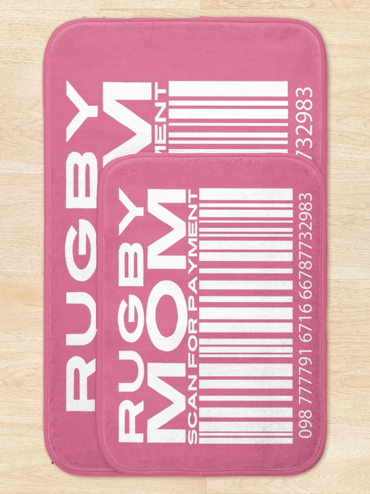 Thumbnail 5 of 6, Bath Mat, Mom Scan For Payment | Rugby Mom | Rugby rules | Rugger | Ruck (Black Lettering Available) designed and sold by Wavecrest Wearables.