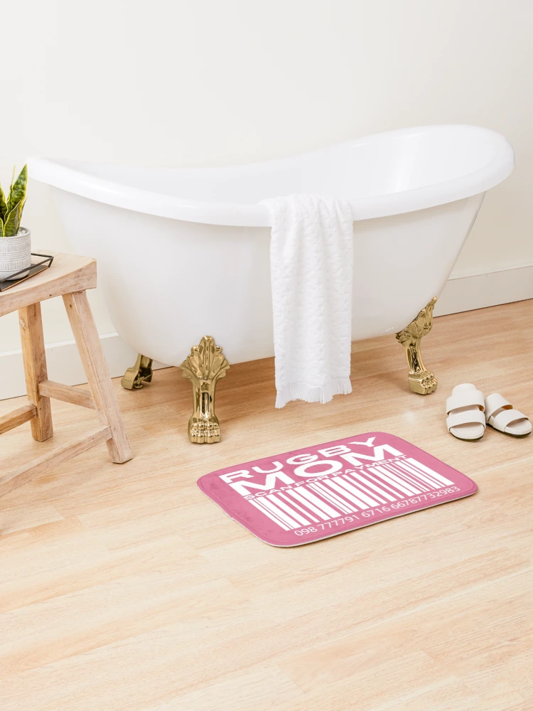 Thumbnail 2 of 6, Bath Mat, Mom Scan For Payment | Rugby Mom | Rugby rules | Rugger | Ruck (Black Lettering Available) designed and sold by Wavecrest Wearables.