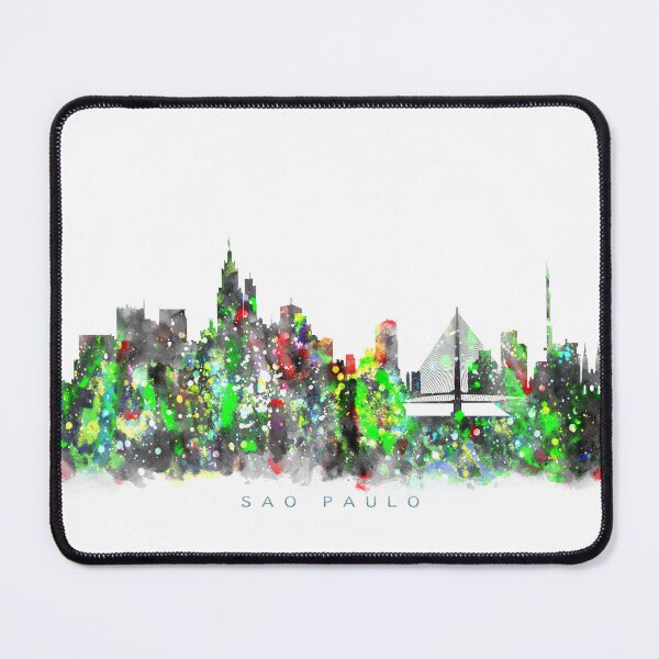 Item preview, Sao Paulo, Brazil Skyline Watercolor Painting designed and sold by InkistPrints.
