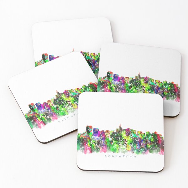 Item preview, Saskatoon, Canada Skyline Watercolor Painting designed and sold by InkistPrints.