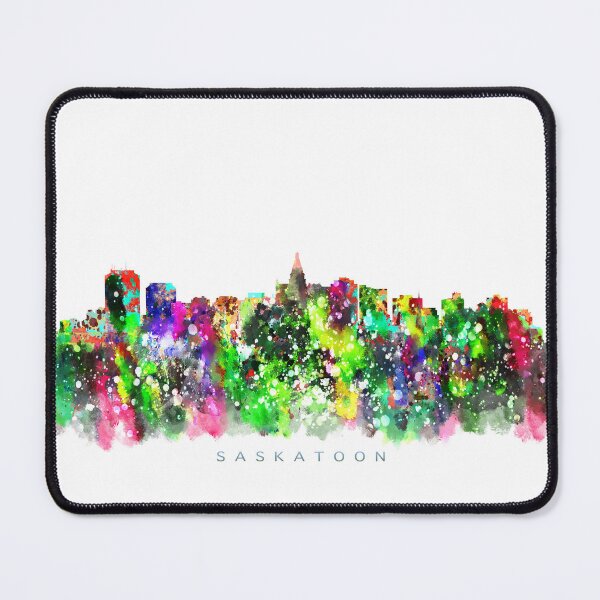 Item preview, Saskatoon, Canada Skyline Watercolor Painting designed and sold by InkistPrints.